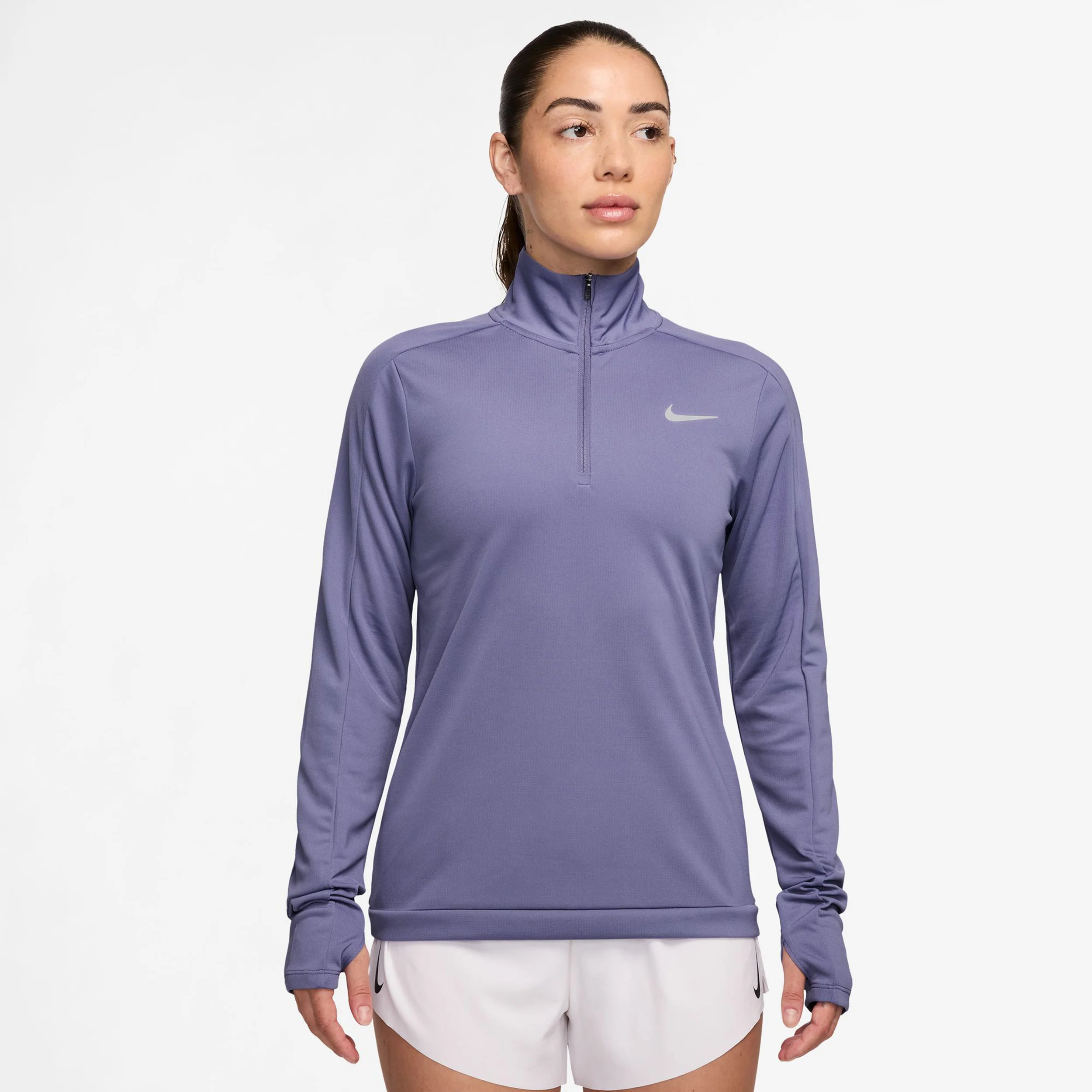 Dri-Fit Pacer 1/4-Zip Długi Rękaw Kobiety - niebiesko-szary,