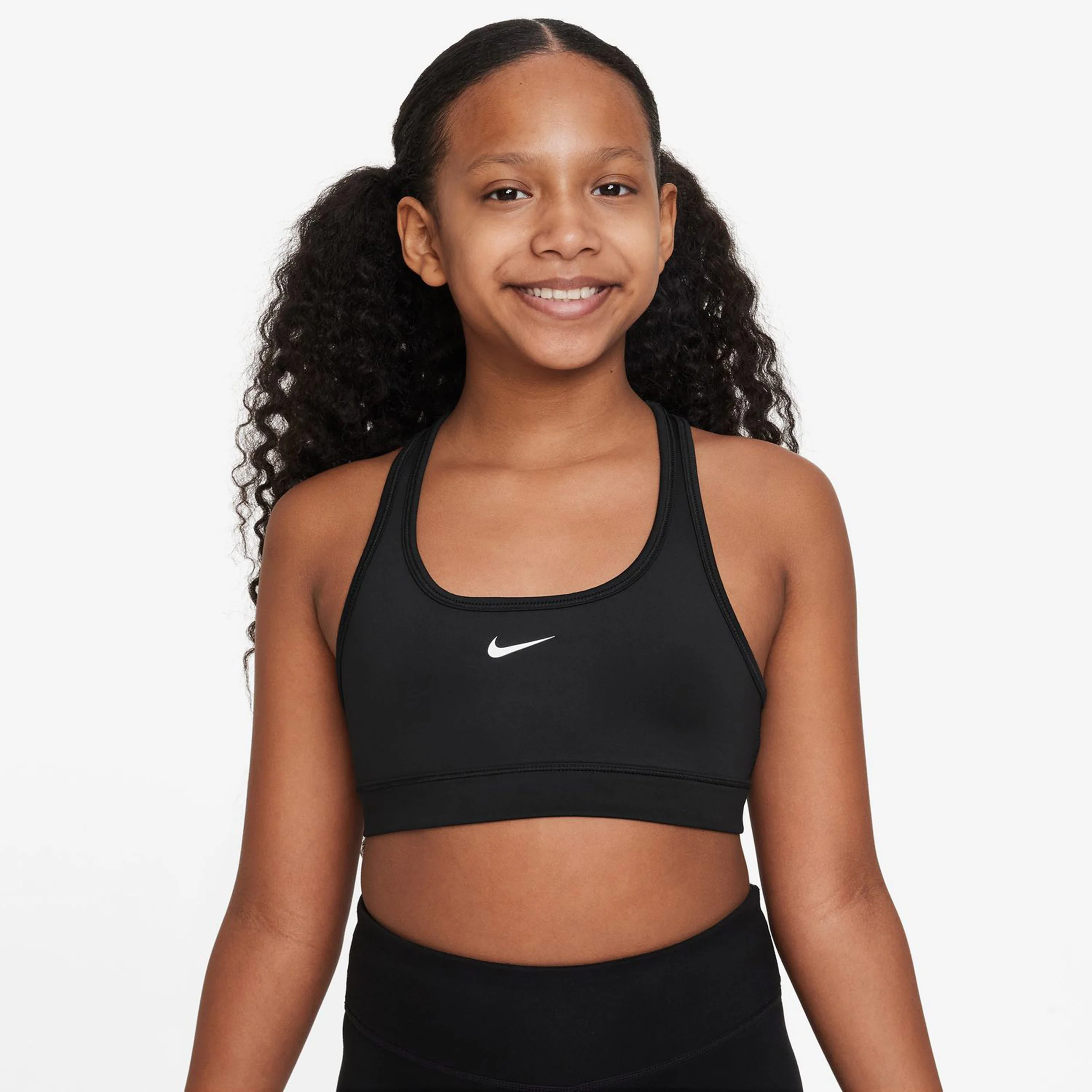 Dri-Fit Swoosh Stanik Sportowy Dziewczynki-Czarny - Image 4