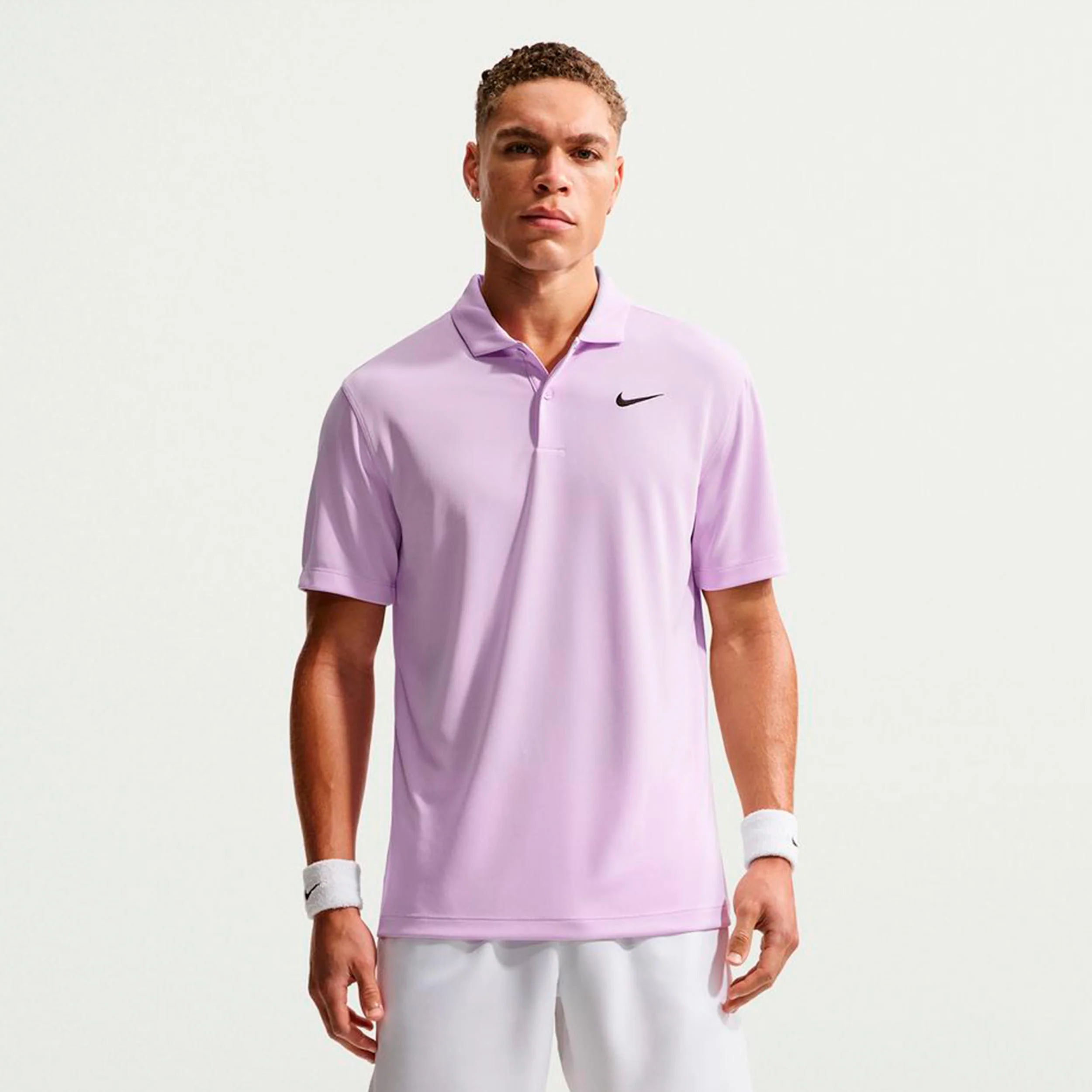 Dri-Fit Victory Court Solid Polo Mężczyźni - liliowy, czarny