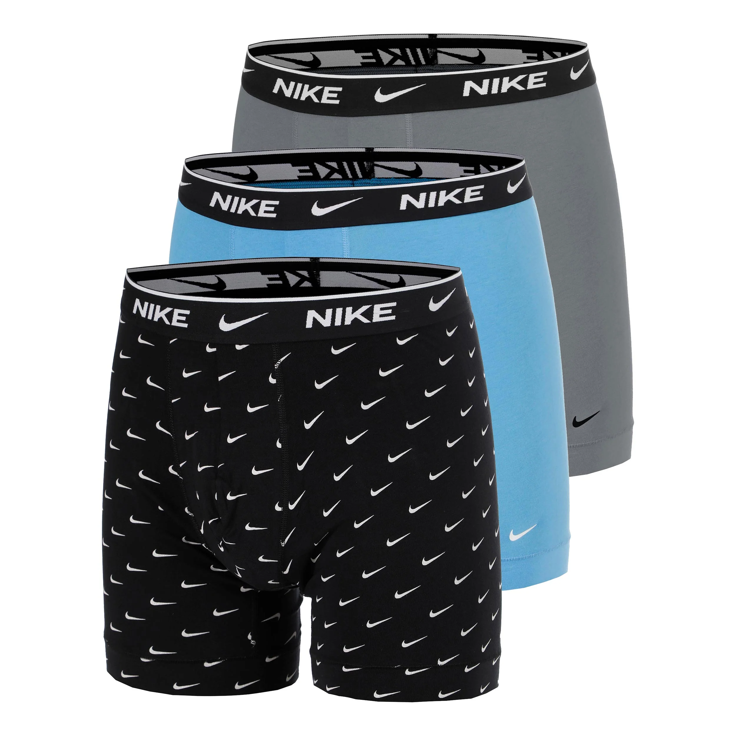 Essential Cotton Stretch Boxer Brief Bokserki sportowe - Opakowanie 3 szt. Mężczyźni-czarny, szary