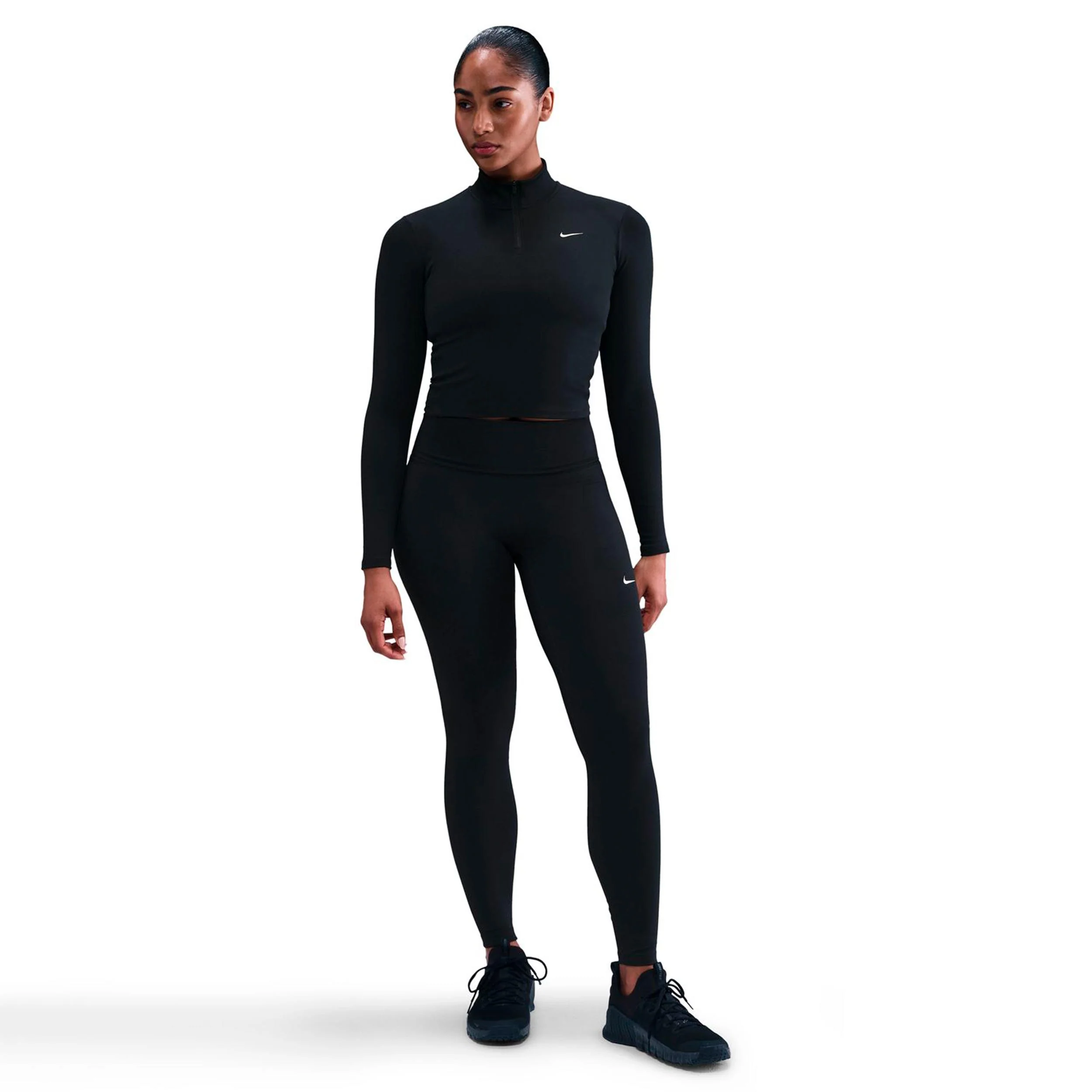 One Dri-Fit Quarter Zip Długi Rękaw Kobiety - czarny - Image 2