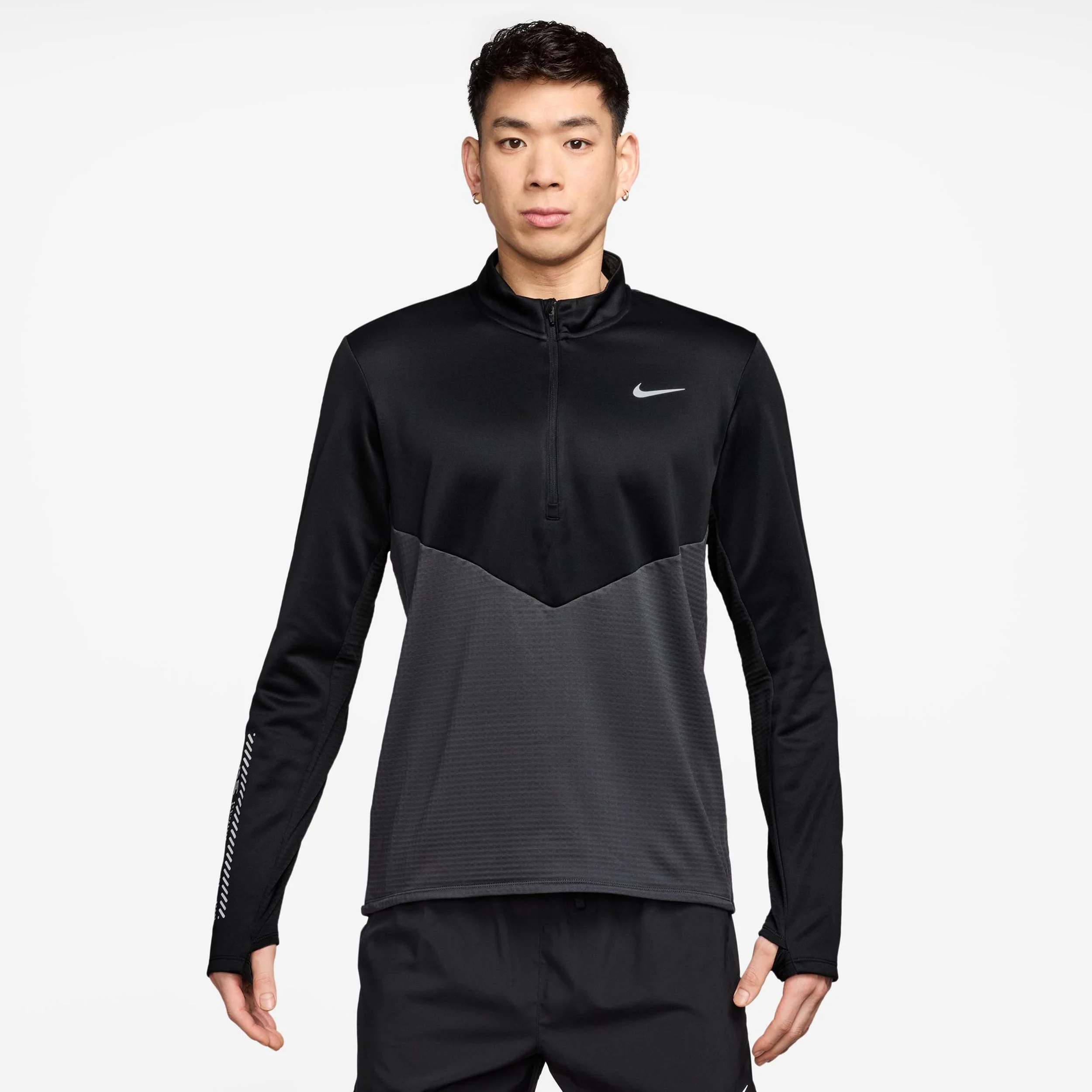 Pacer Winterized Half-Zip Koszulka do biegania Mężczyźni - antracyt, czarny