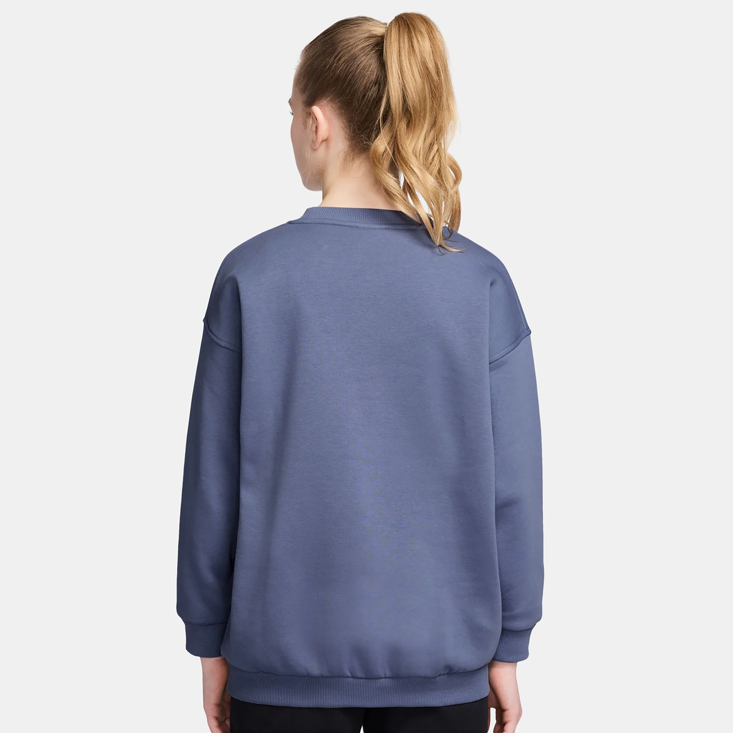 Sportswear Club Fleece Oversized Crew Bluza Dziewczynki - niebiesko-szary, biały - Image 2