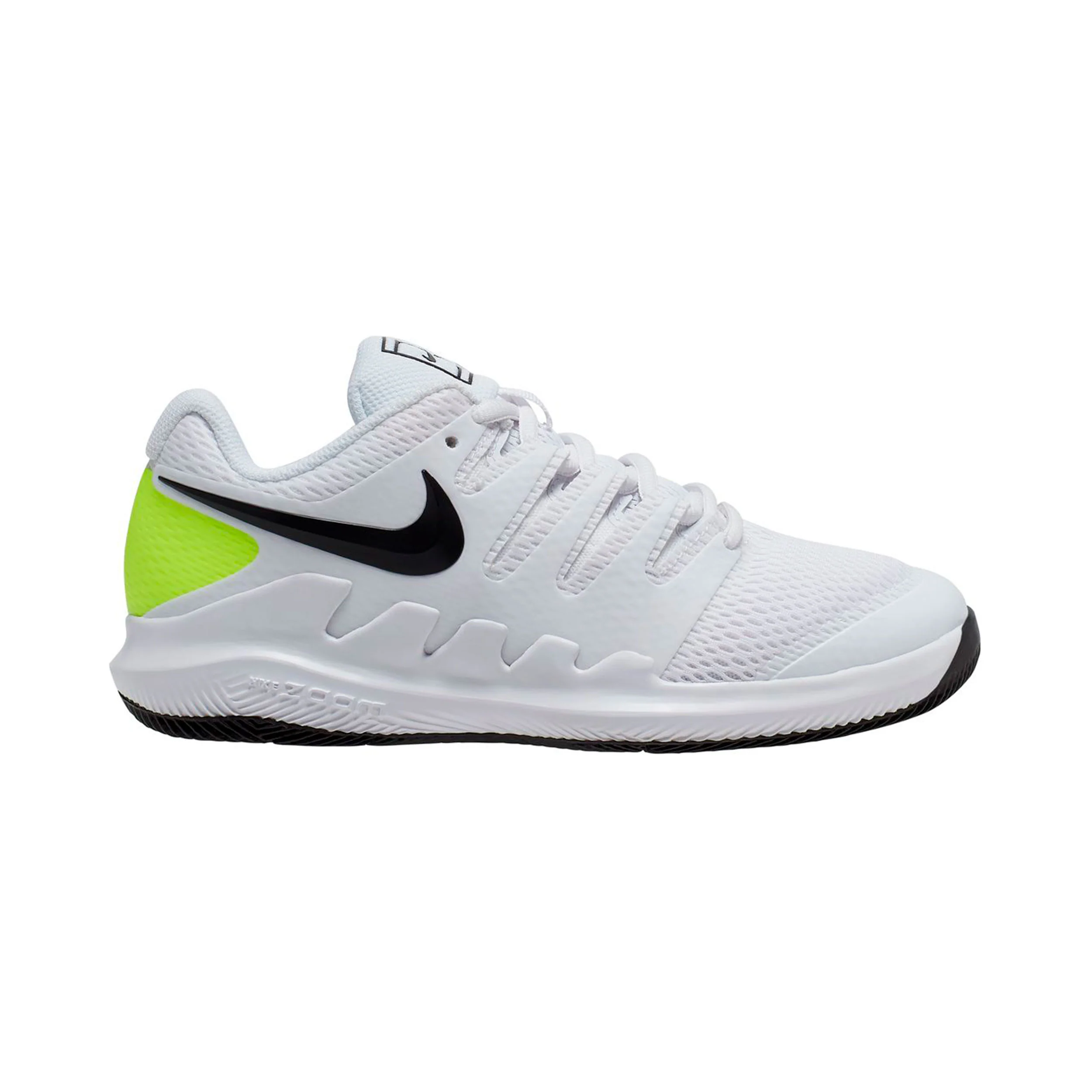 Vapor X buty do tenisa allcourt Dzieci-biały, neonowy zielony