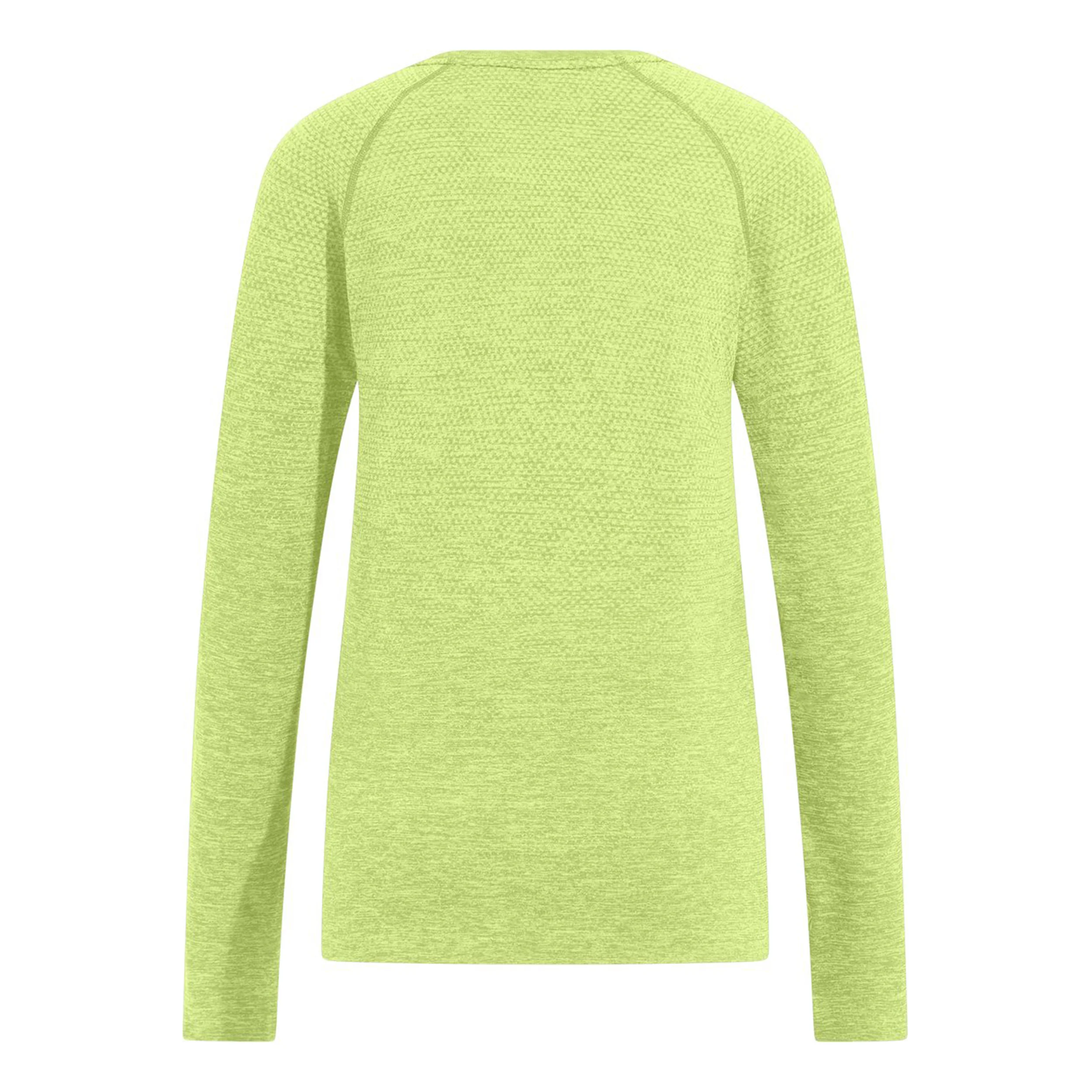 Essential Seamless Crew Neck Długi Rękaw Kobiety - limonka, - Image 2