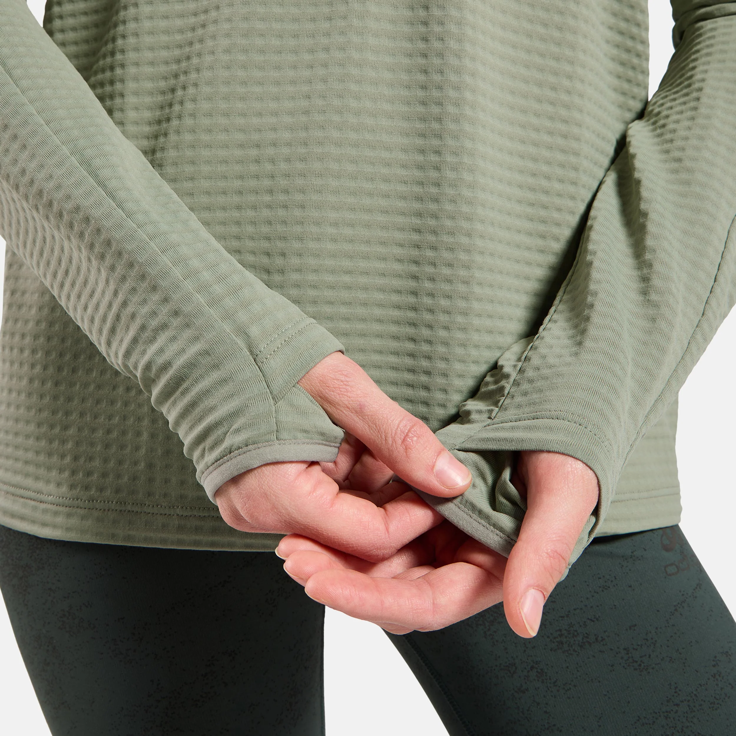 Essential Thermal Midlayer 1/2 Zip Koszulka do biegania Kobiety - oliwka, - Image 6