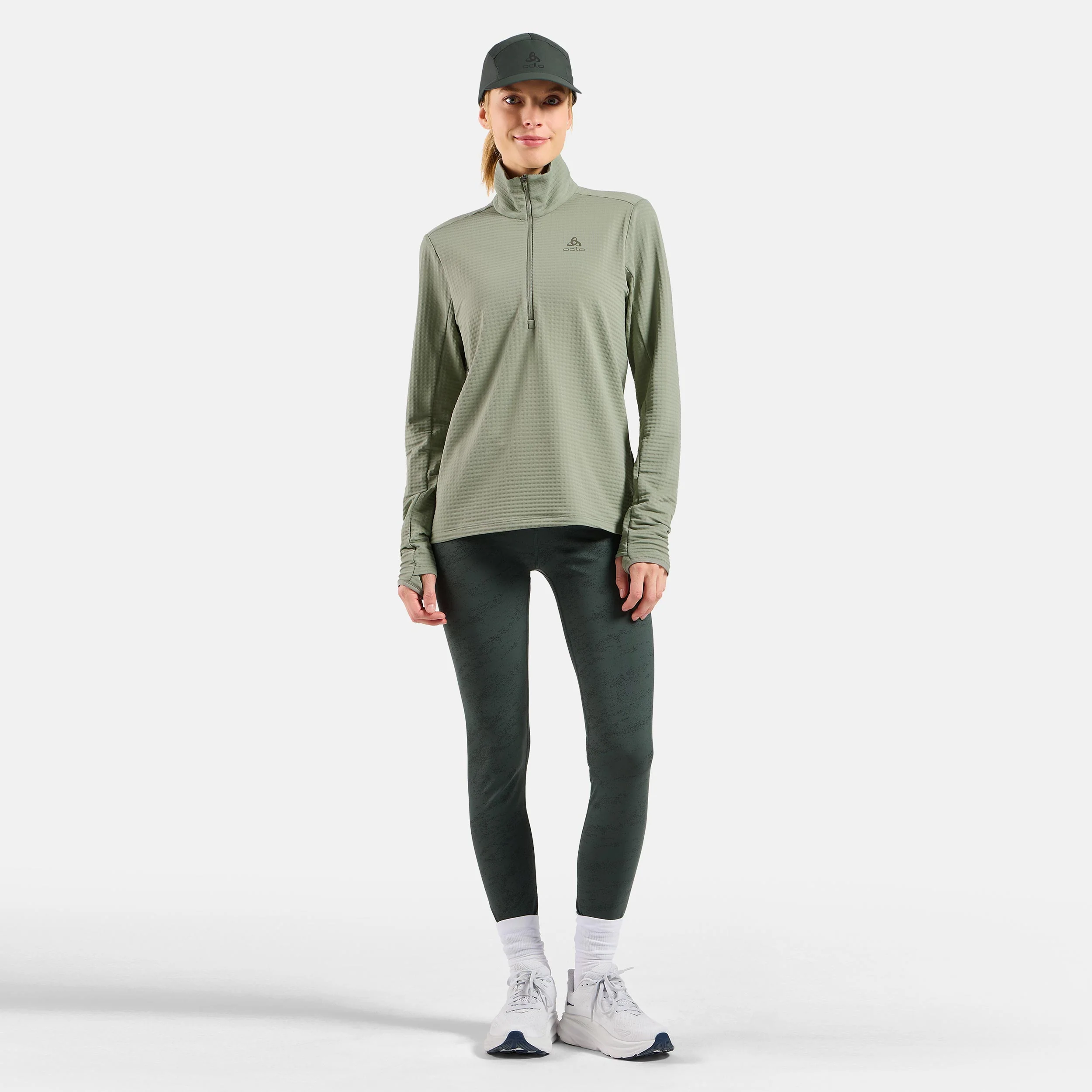 Essential Thermal Midlayer 1/2 Zip Koszulka do biegania Kobiety - oliwka, - Image 7