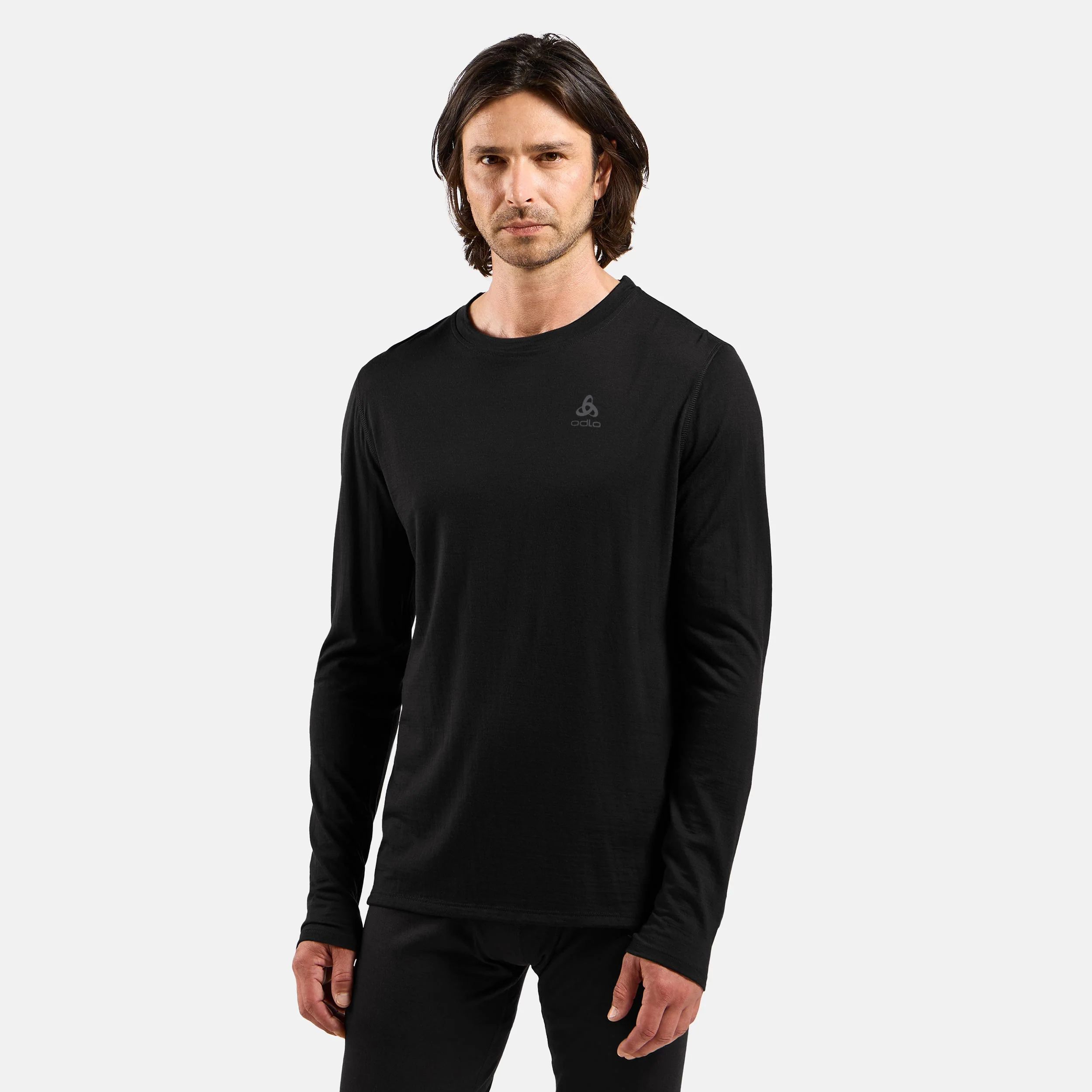Merino 160Crew Długi Rękaw Mężczyźni - czarny, - Image 3