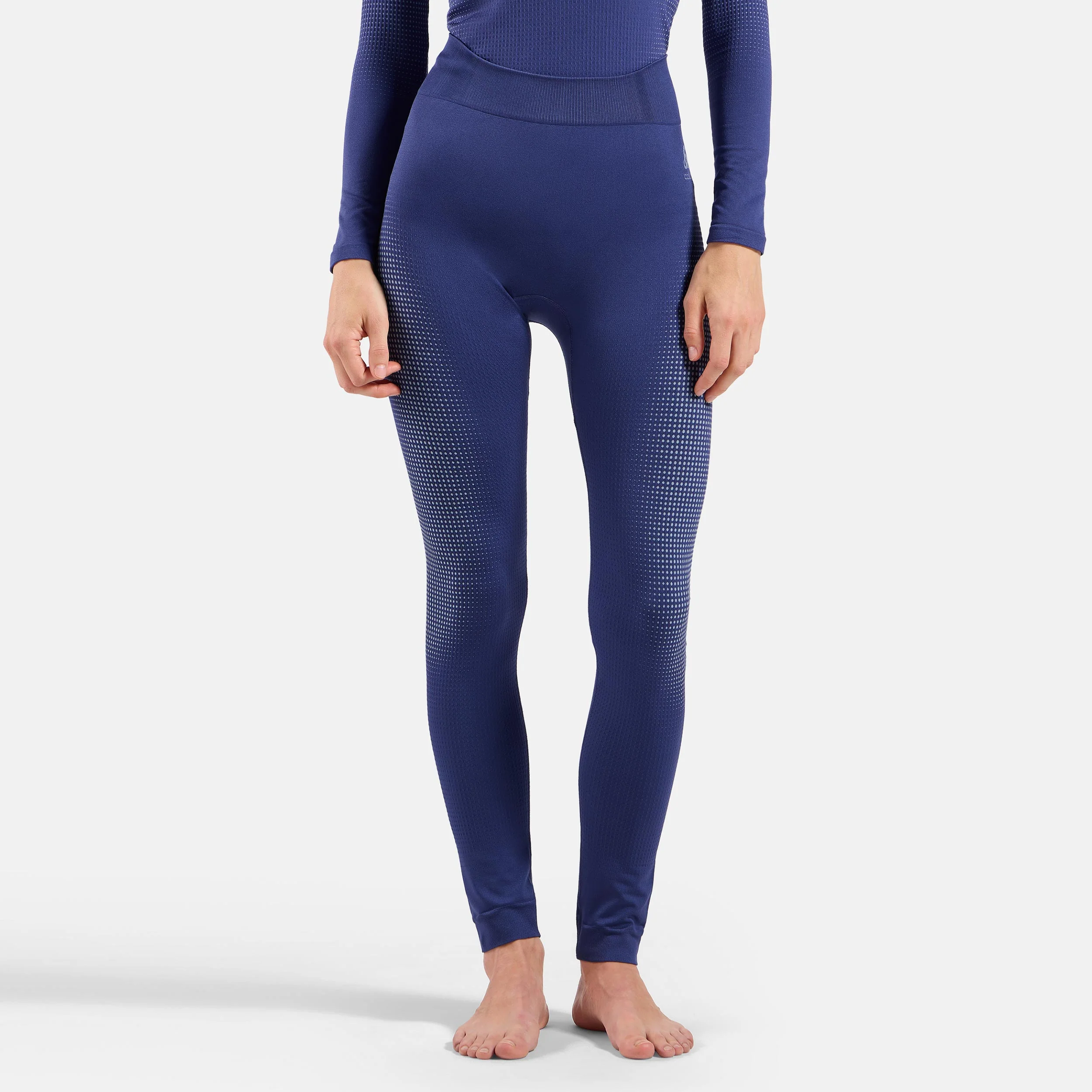 Performance Warm Eco Big Logo Bottom Long Getry Kobiety-niebieski - Image 3