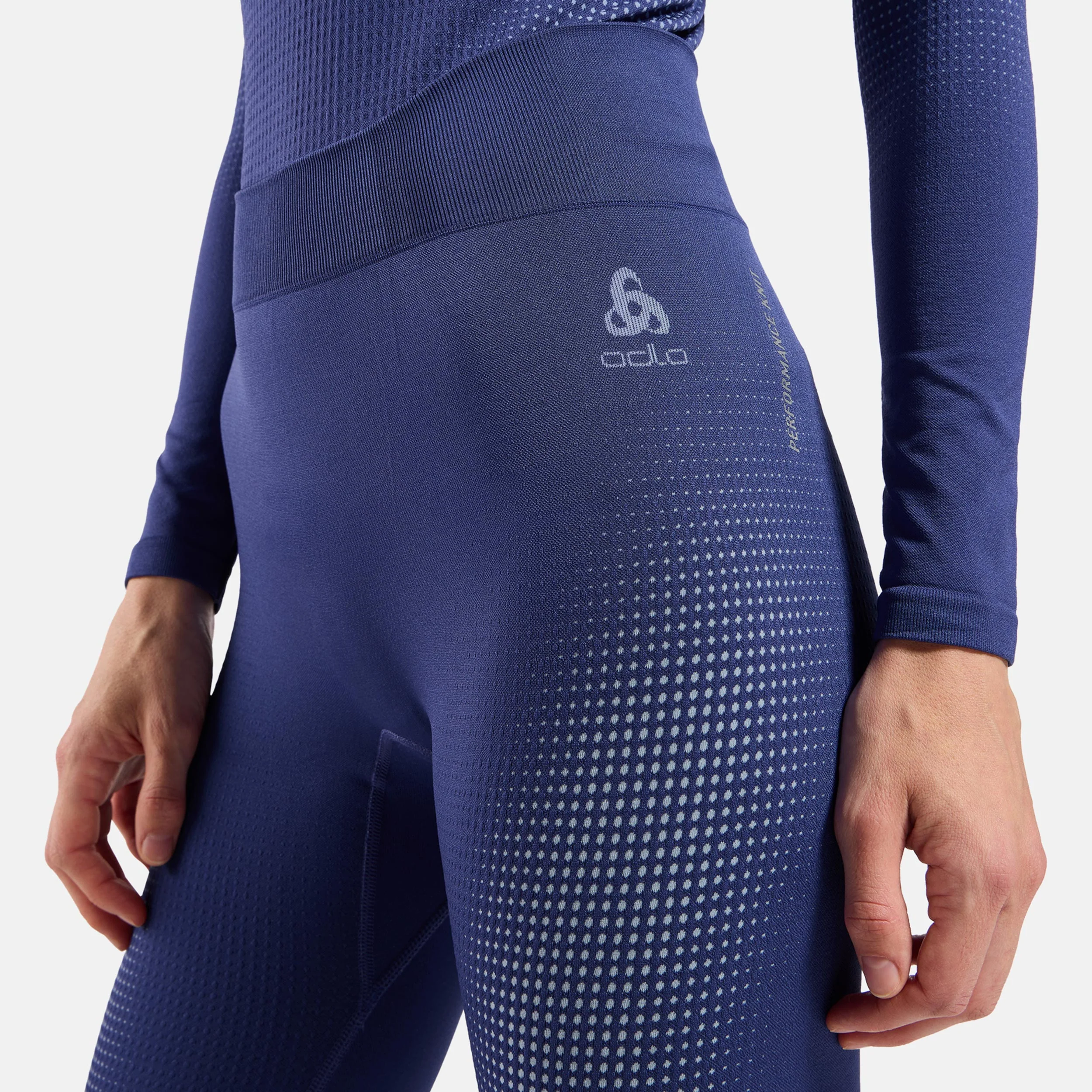 Performance Warm Eco Big Logo Bottom Long Getry Kobiety-niebieski - Image 5