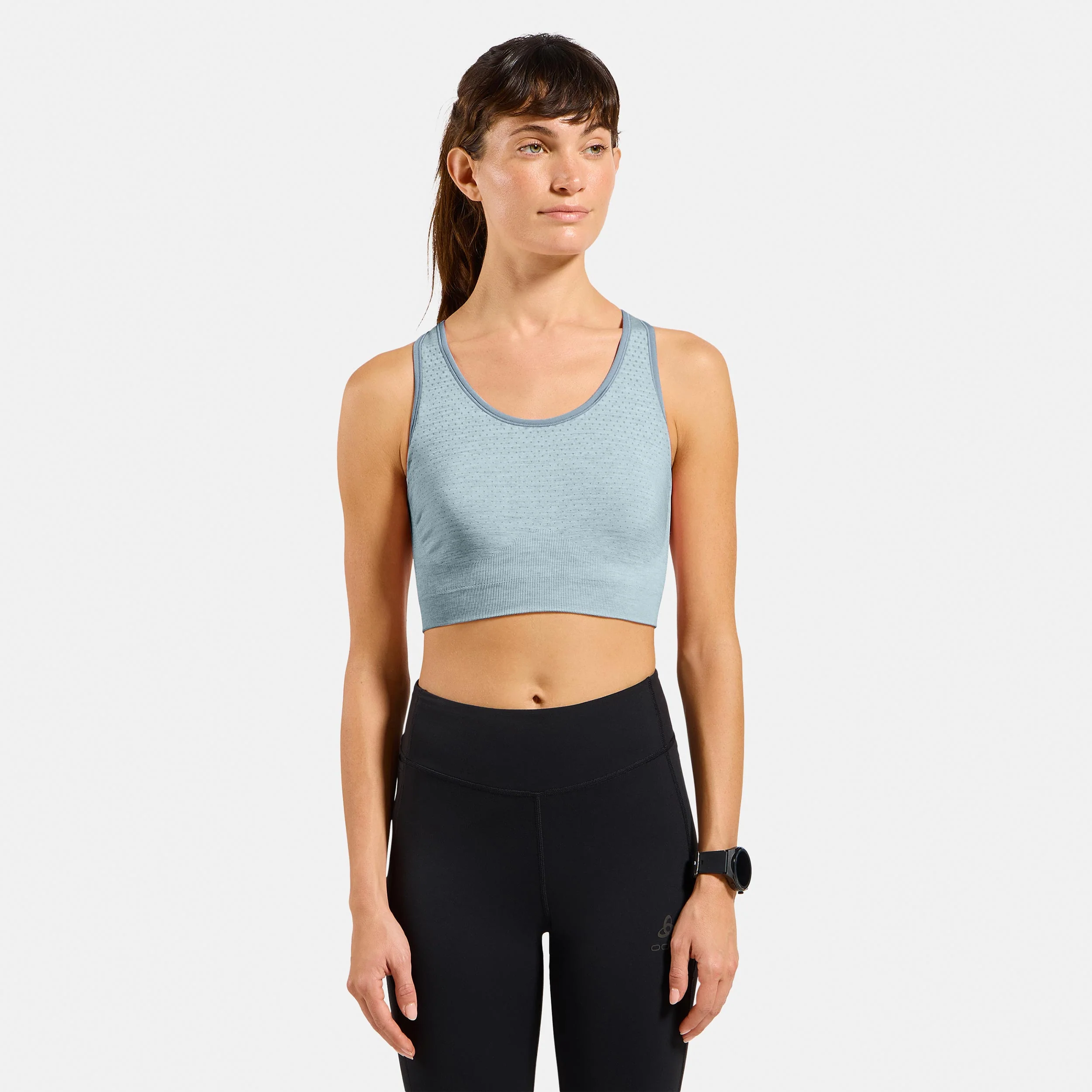 Seamless Medium Padded Sport Stanik sportowy Kobiety-jasnoniebieski - Image 3