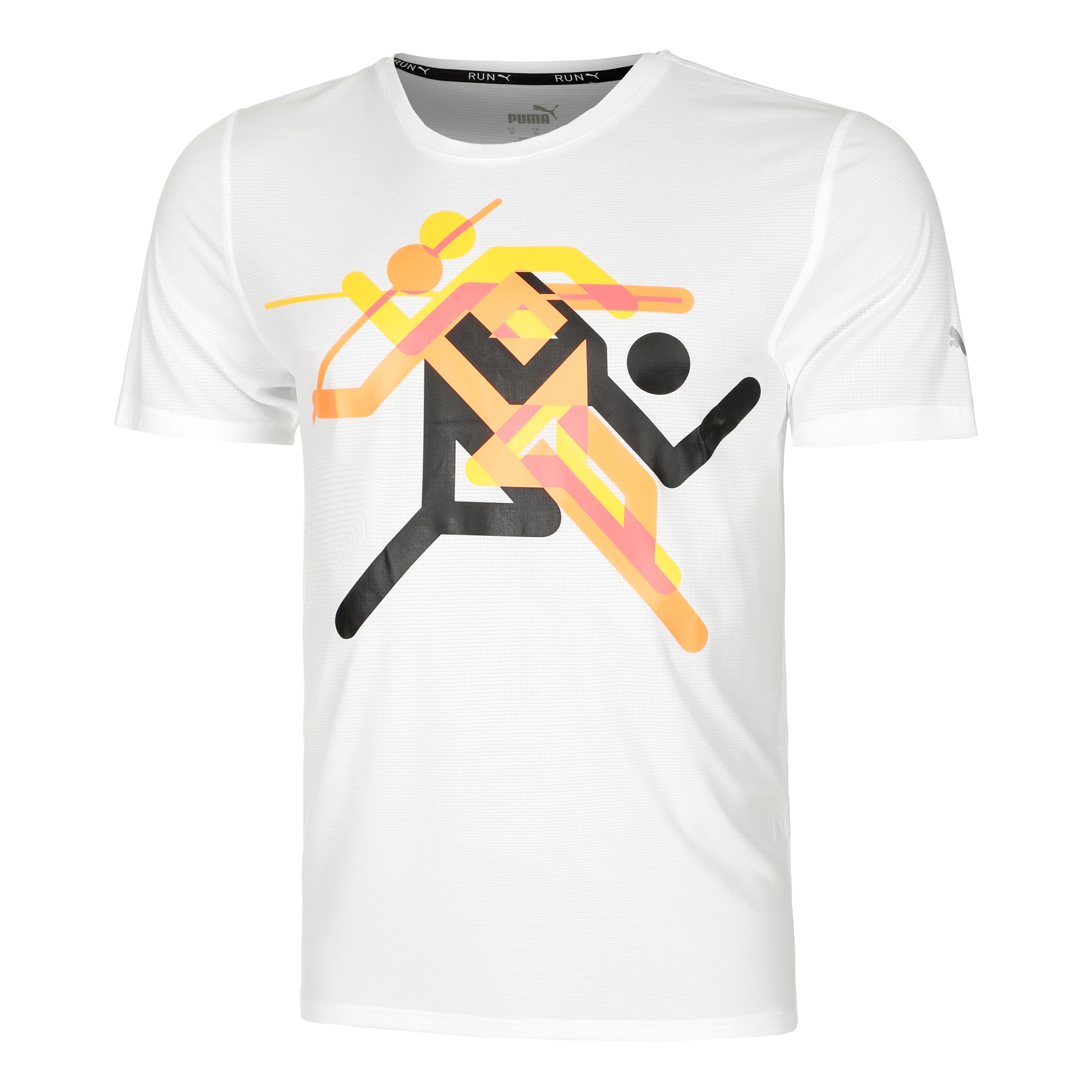 Run Faster Icons Graphic Koszulka do biegania Mężczyźni - biały, wielokolorowy
