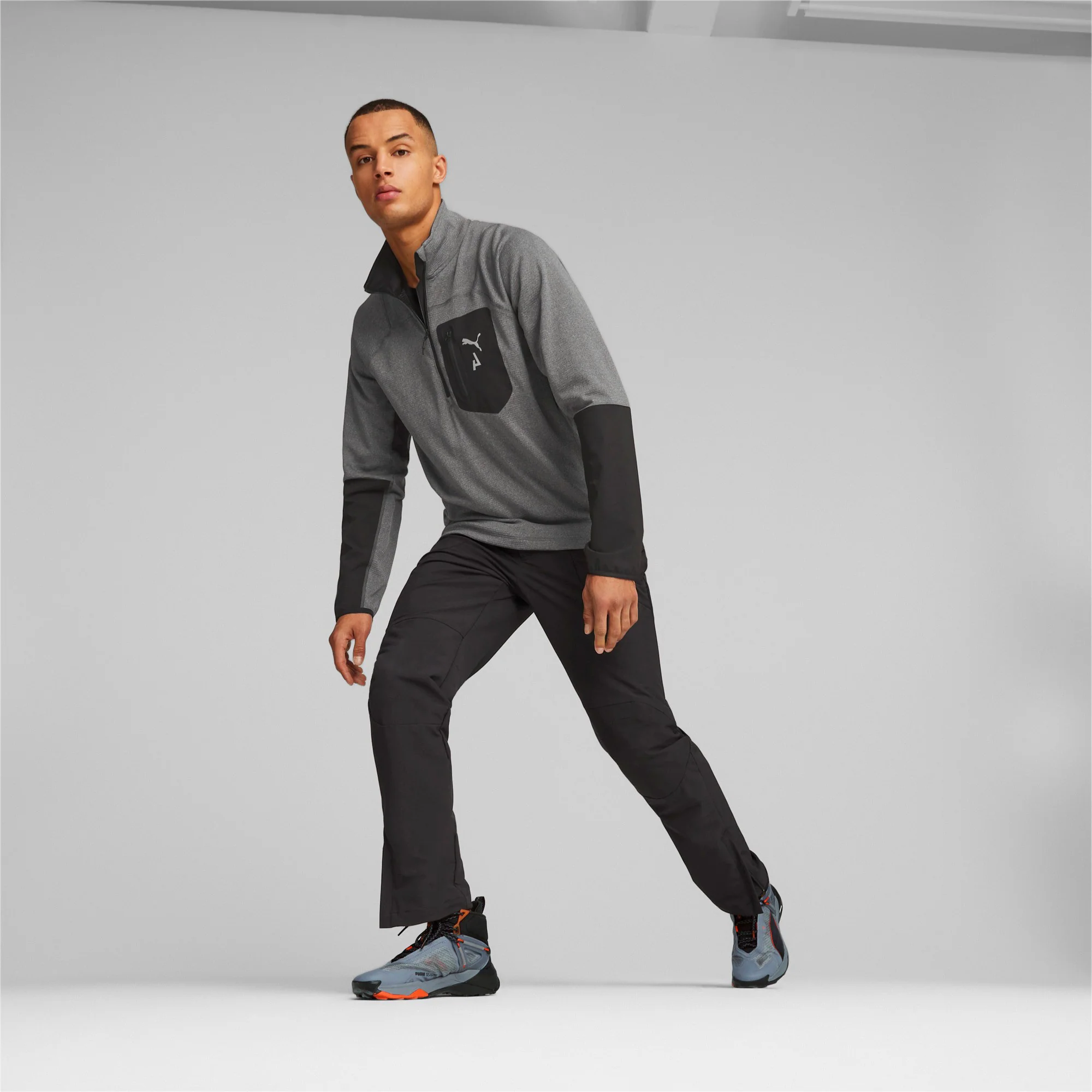 Seasons Raincell Half-Zip Top do biegania Mężczyźni - szary, czarny - Image 5