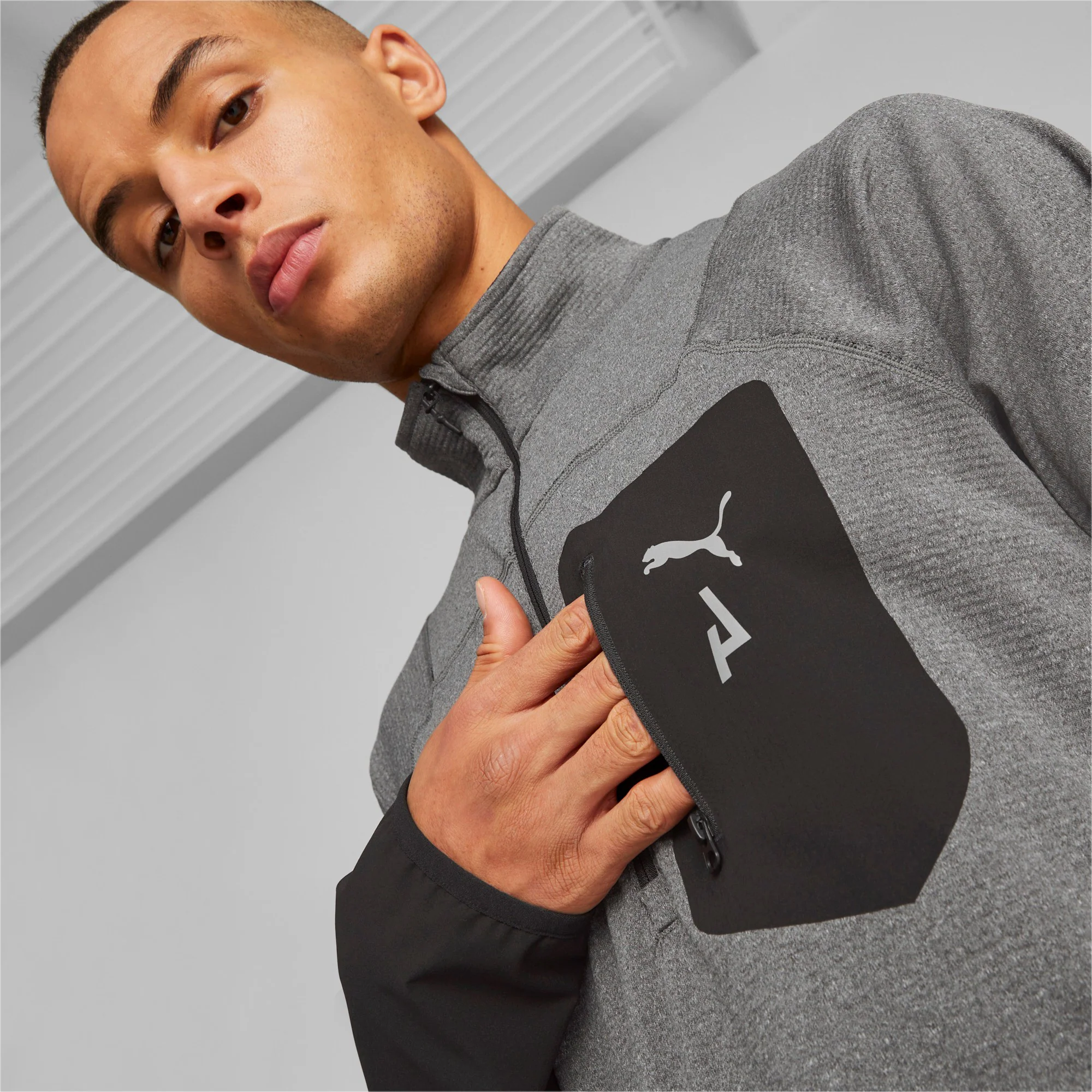 Seasons Raincell Half-Zip Top do biegania Mężczyźni - szary, czarny - Image 7