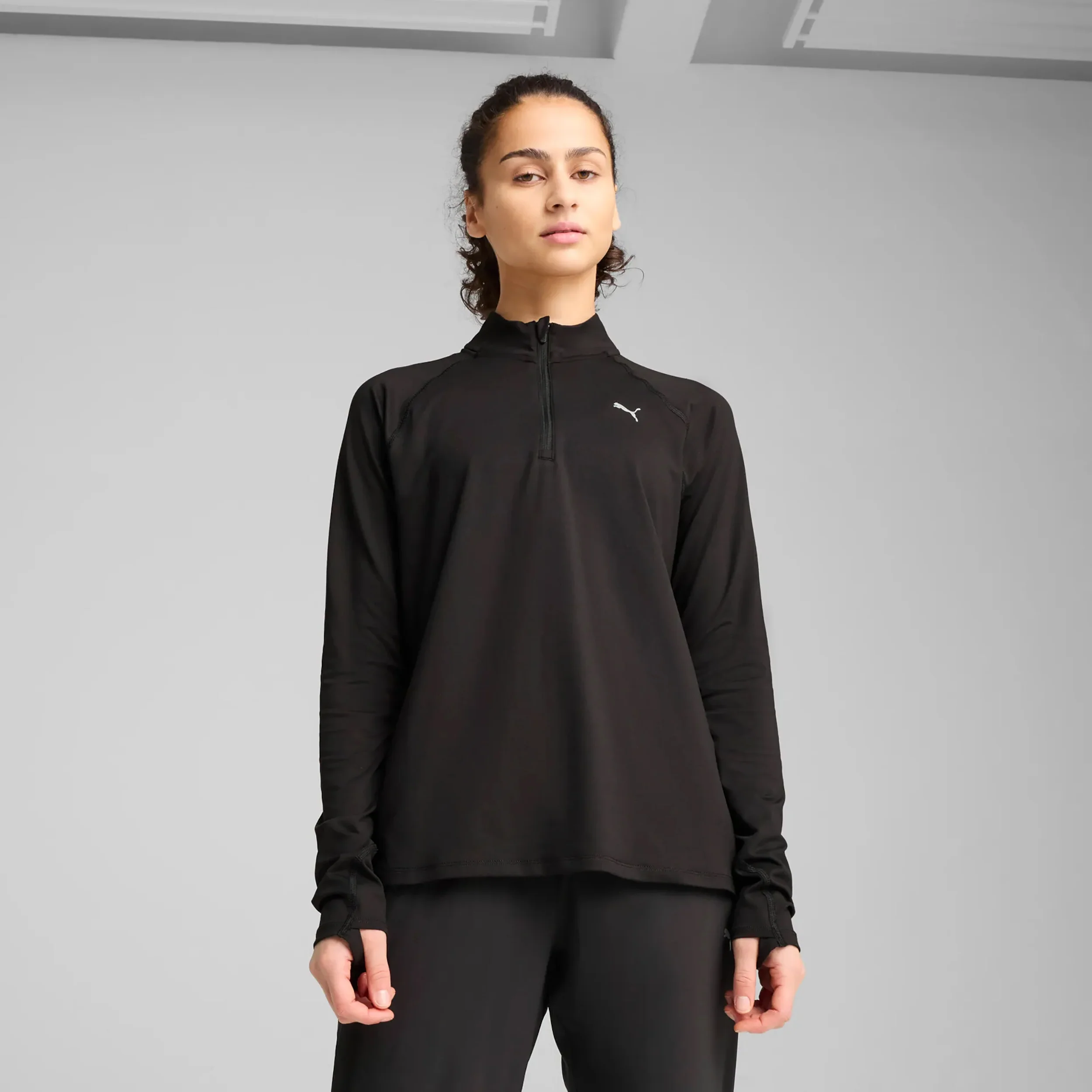 Velocity Cloudspun 1/4 Zip Koszulka do biegania Kobiety - czarny,