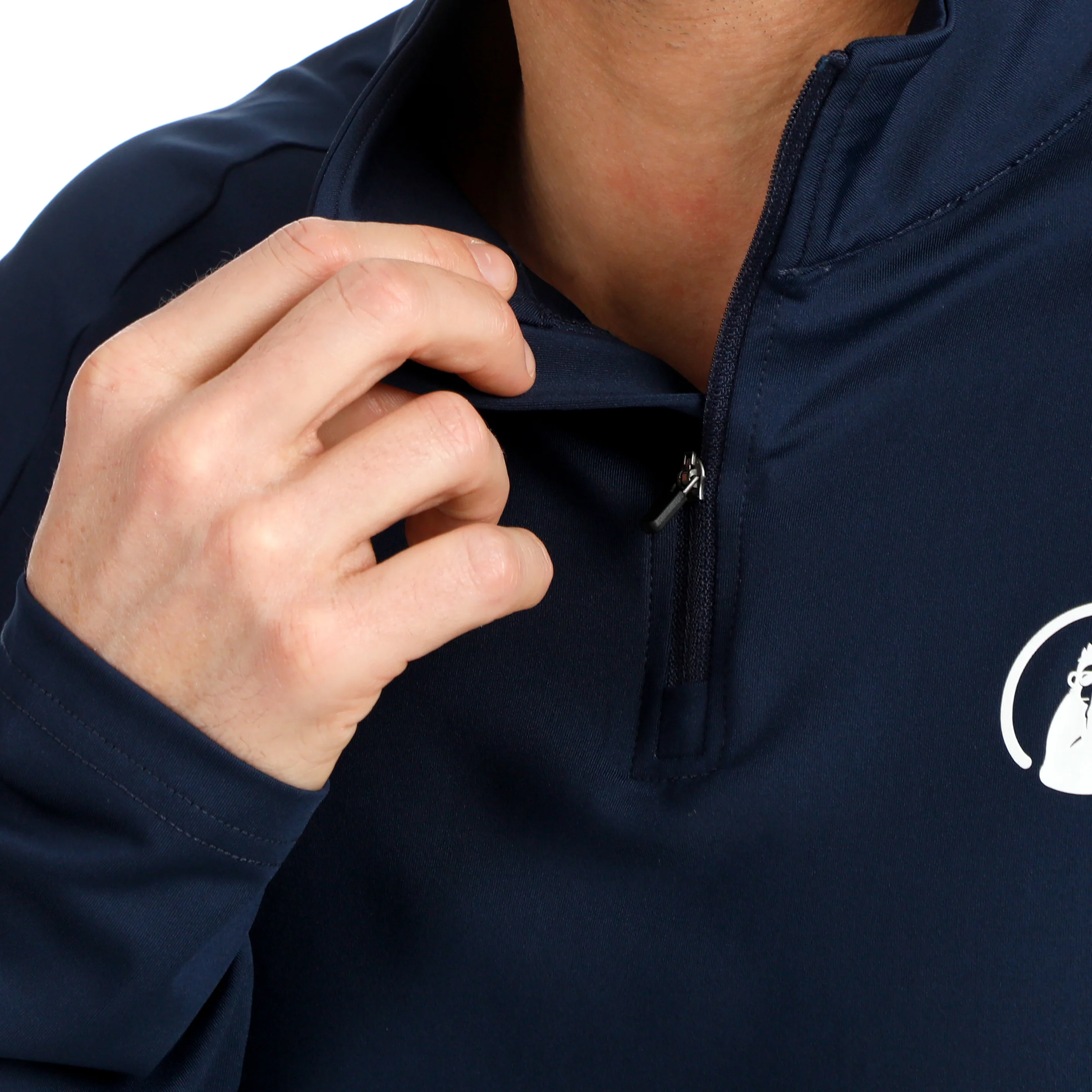 Big Serve 1/4 Zip Długi Rękaw Mężczyźni-ciemnoniebieski - Image 6