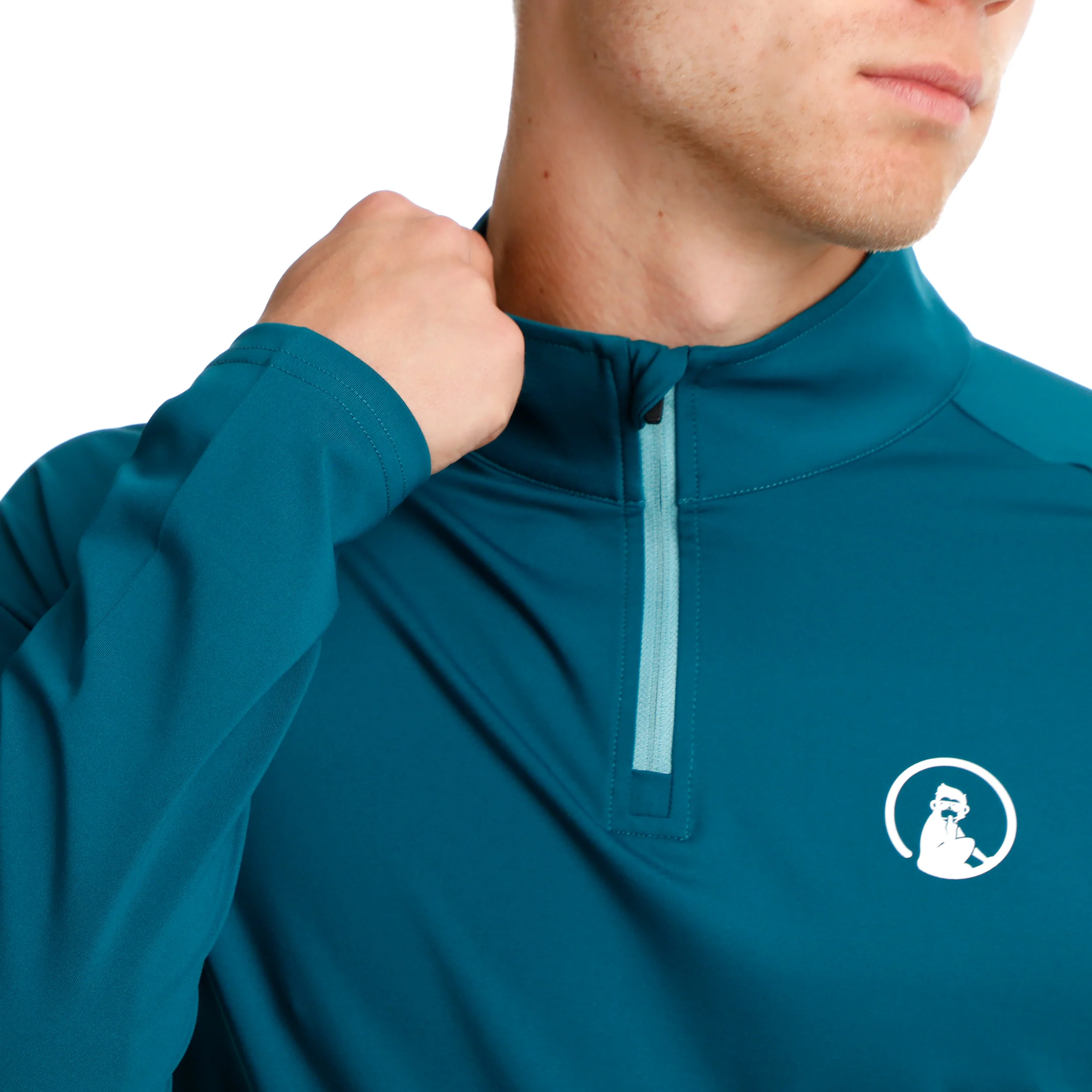 Create Big Serve 1/4 Zip Długi Rękaw Mężczyźni-Petrol,Biały - Image 8