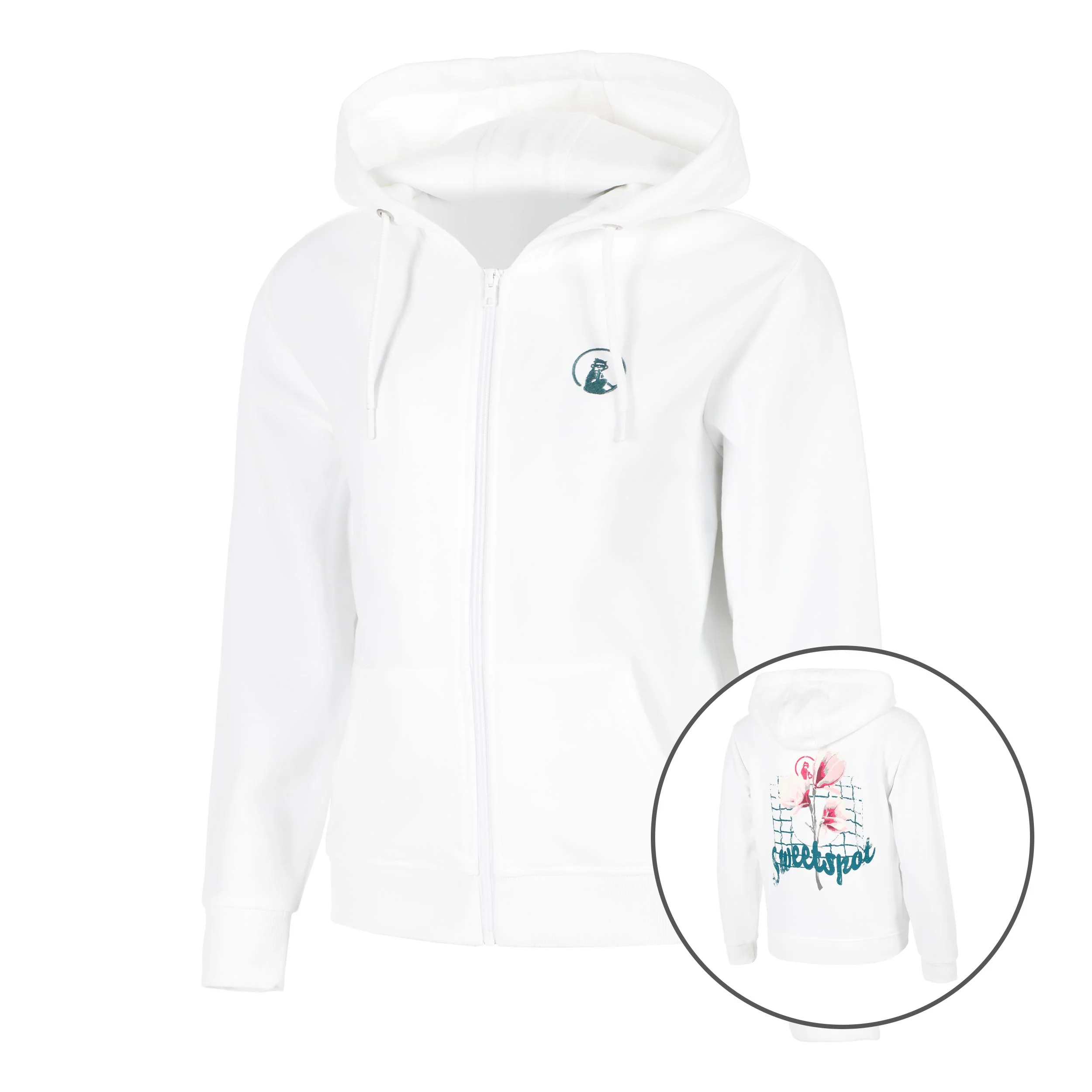 Create Flower Zip Bluza Dresowa Kobiety-Biały,Wielokolorowy