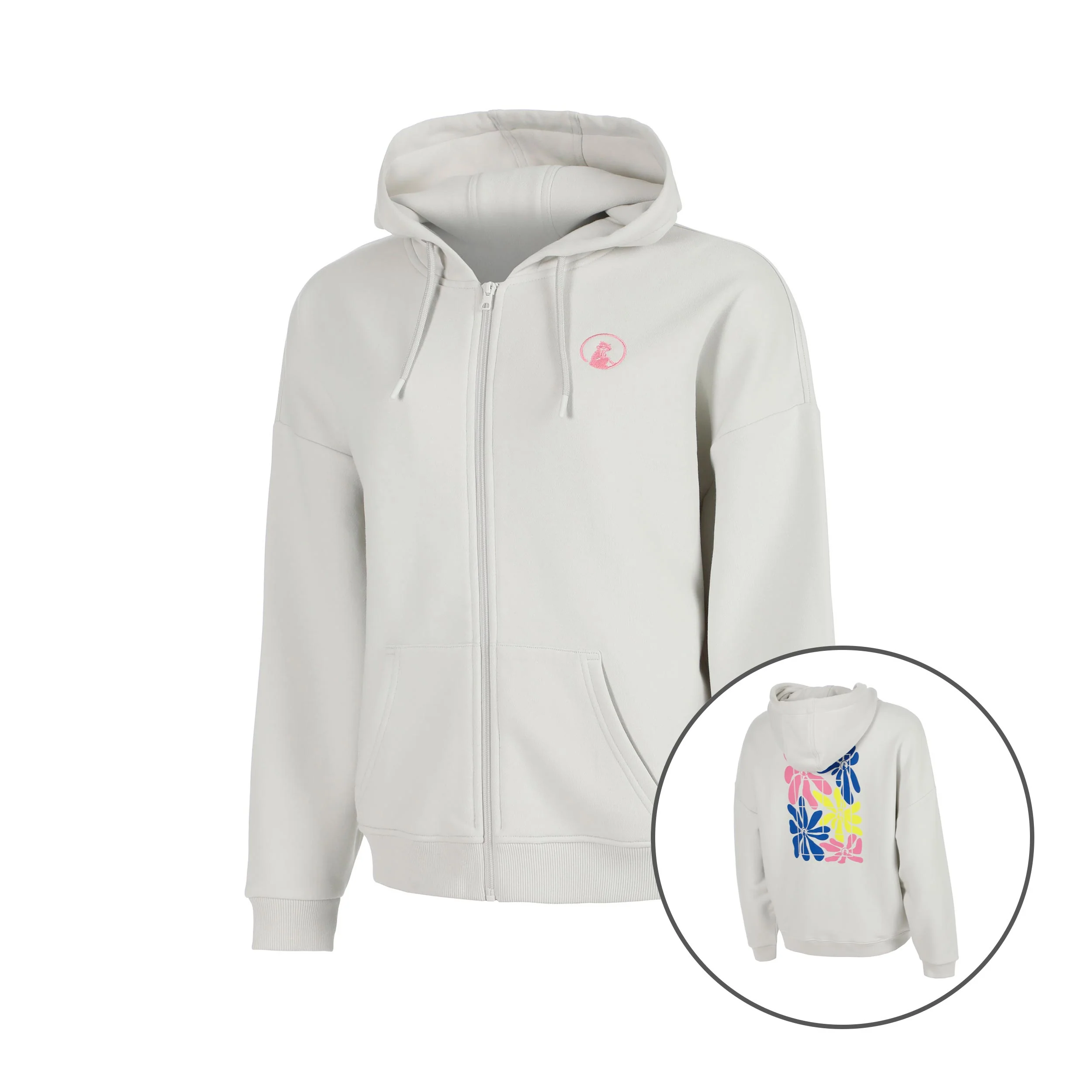Crush Palm Court Bluza dresowa Dziewczynki-jasnoszary, neonowy róż