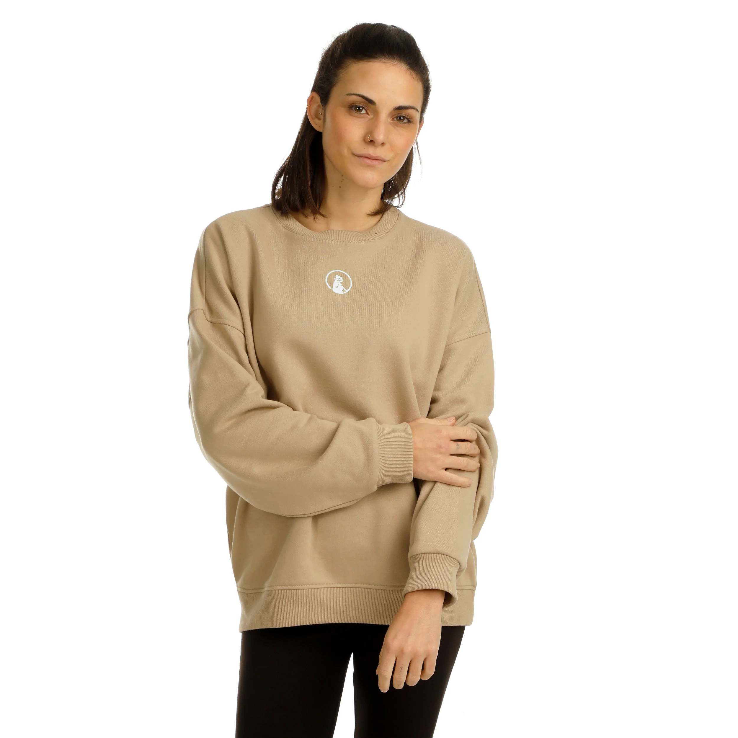 Wild Oversize Bluza Kobiety-Beż - Image 4