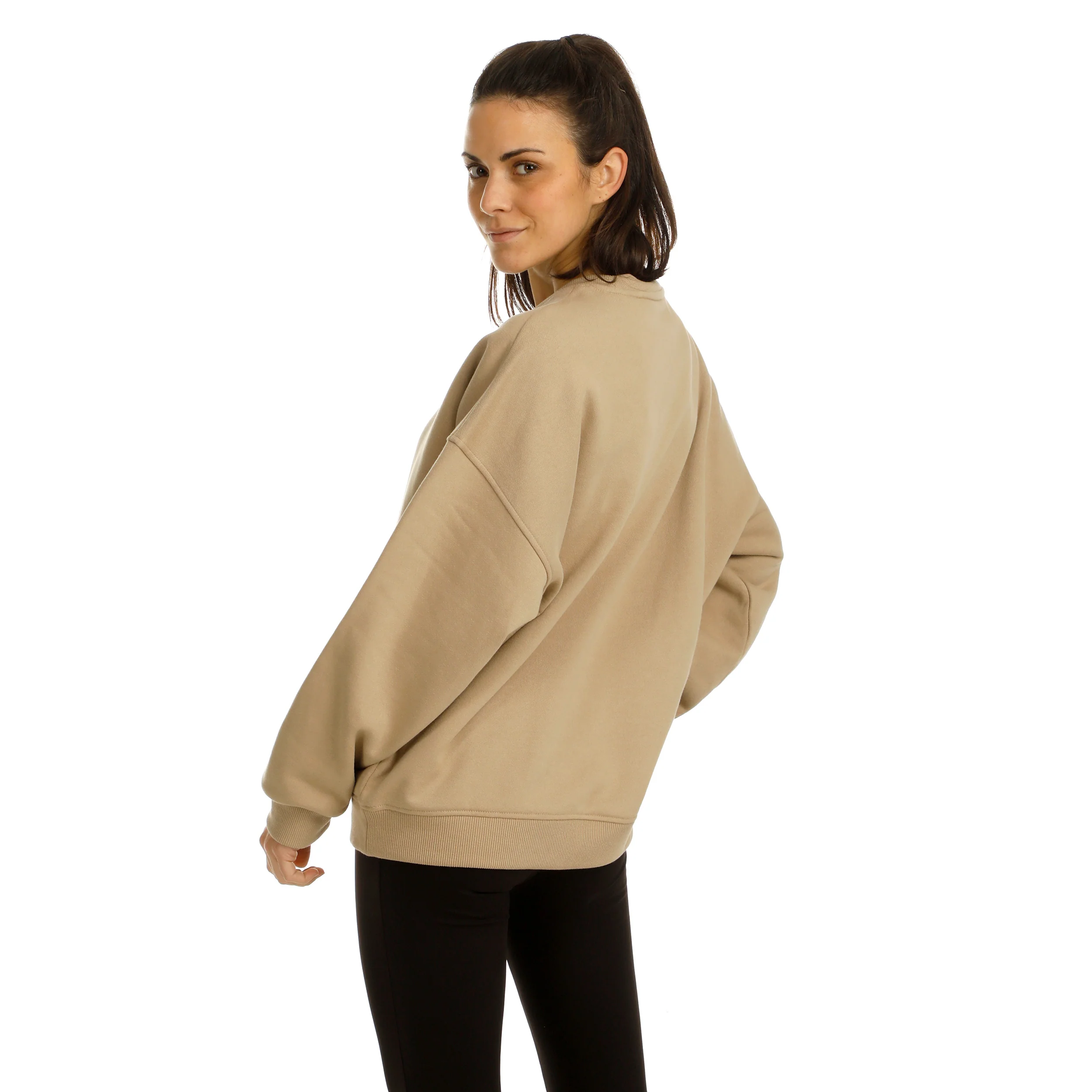Wild Oversize Bluza Kobiety-Beż - Image 5
