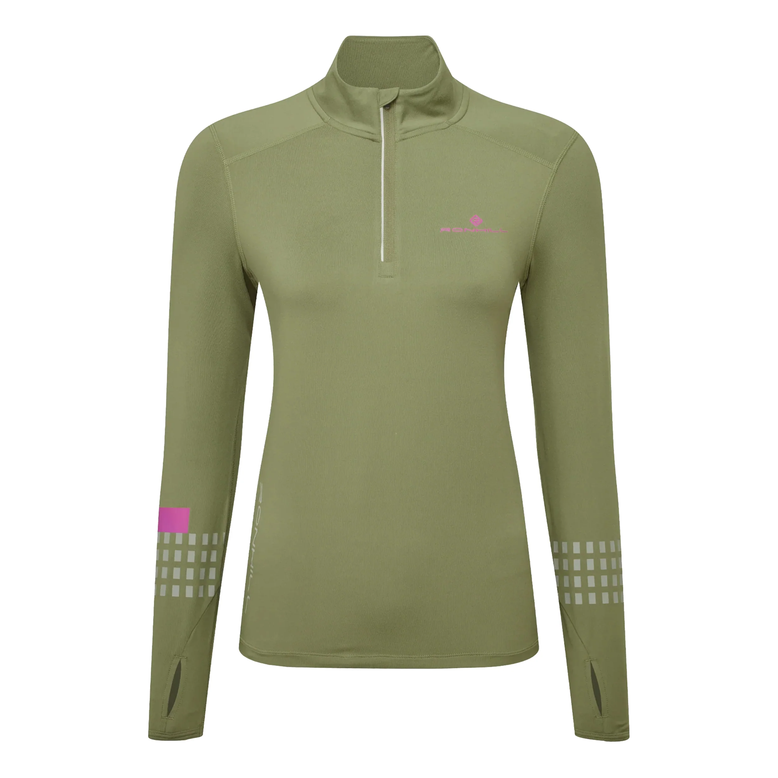 Tech Afterhours 1/2 Zip Koszulka do biegania Kobiety - oliwka,