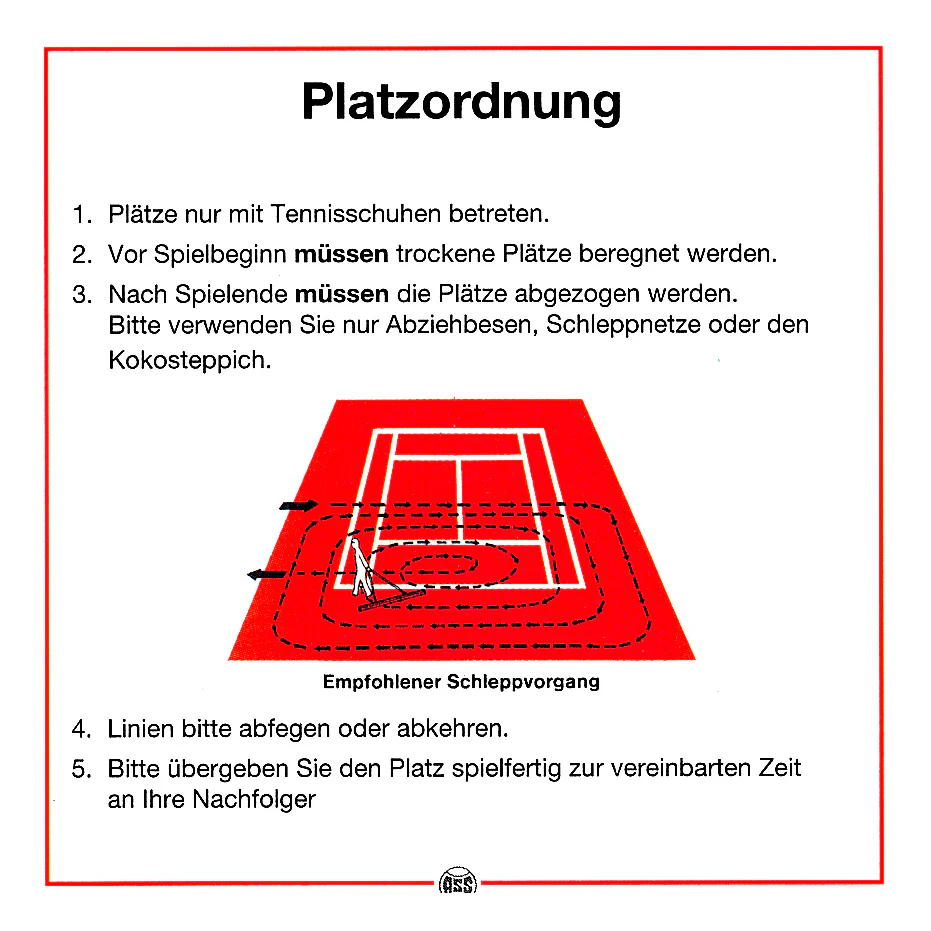 Platzordnung  Tarcza Z INSTRUKCJĄ PIELĘGNACJI