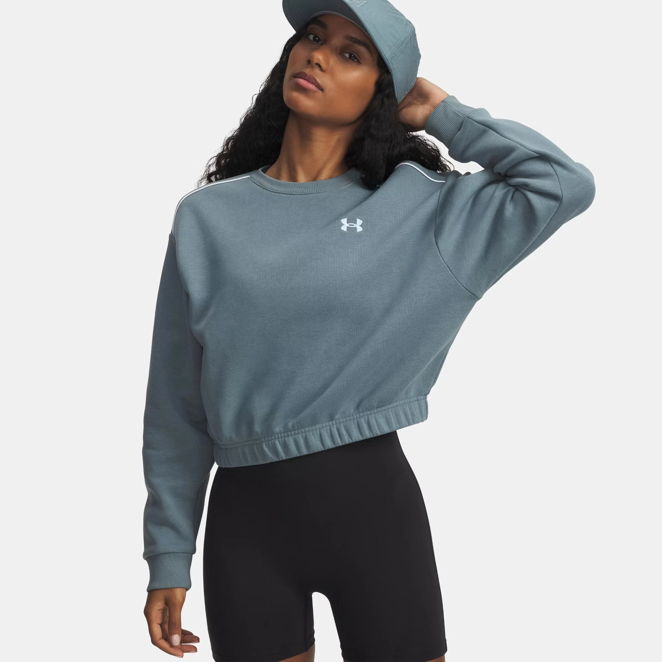 Rival Fleece Piped Crew Bluza Kobiety-niebiesko-szary - Image 3