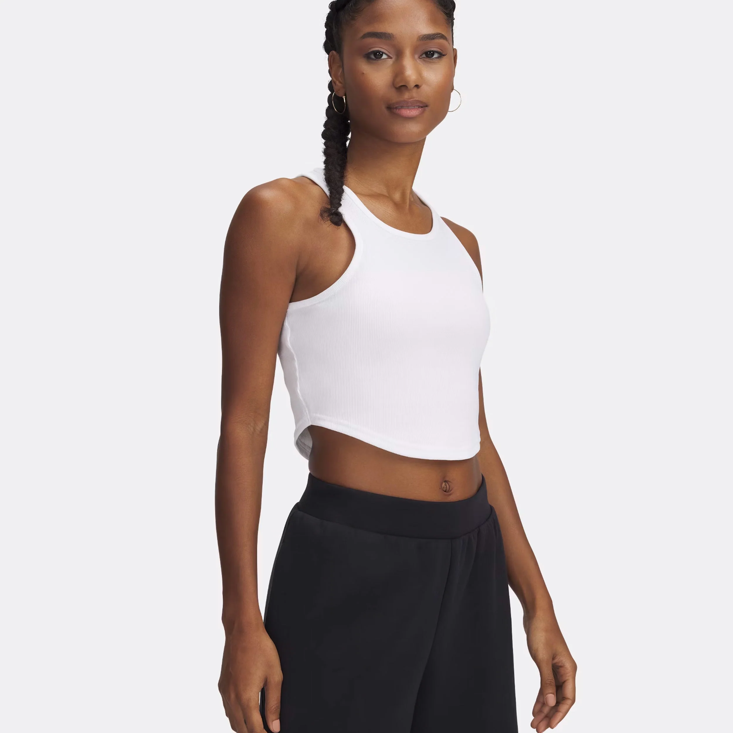 Rival Rib Tank Top Kobiety-Biały