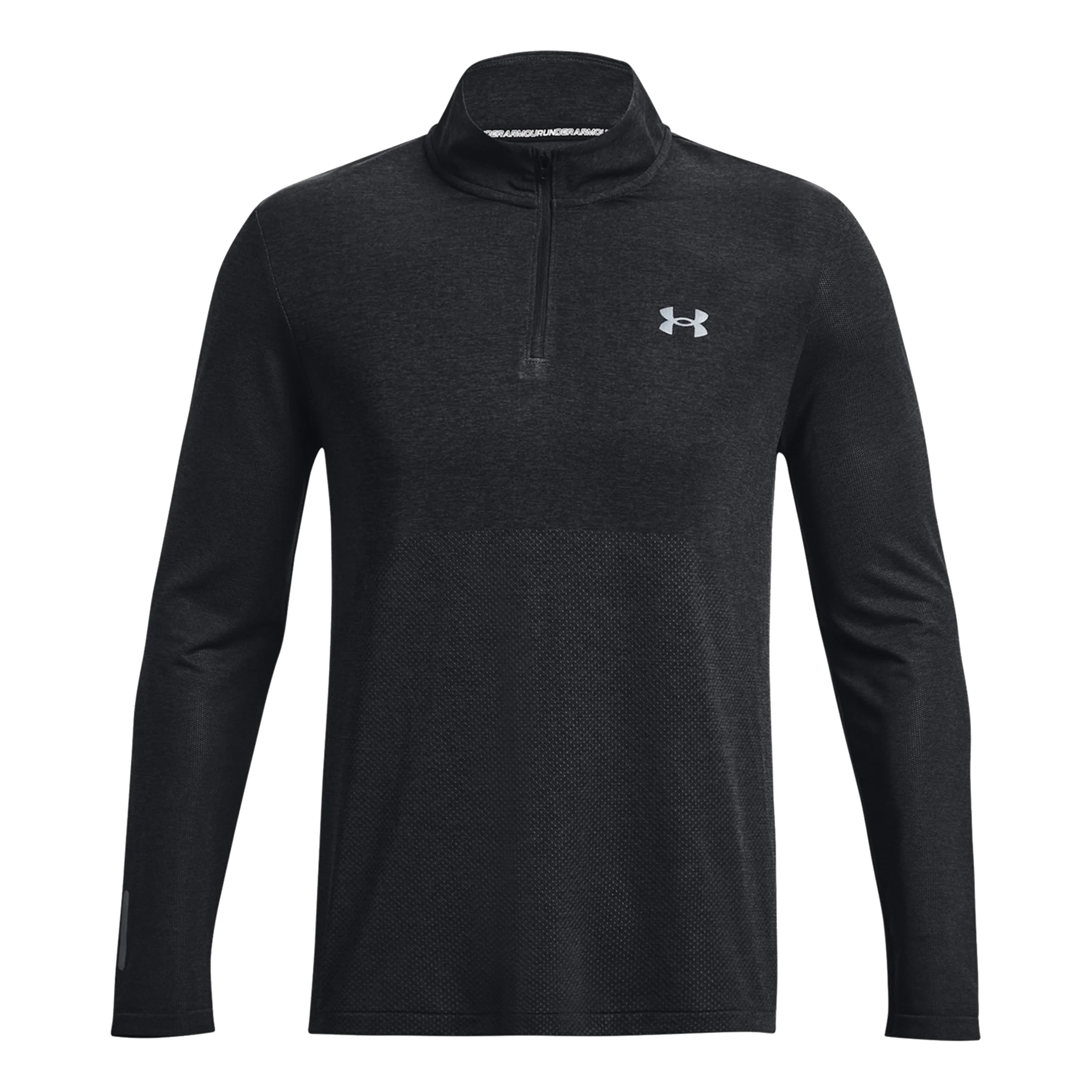 Seamless Stride 1/4 Zip Długi Rękaw Mężczyźni - czarny,