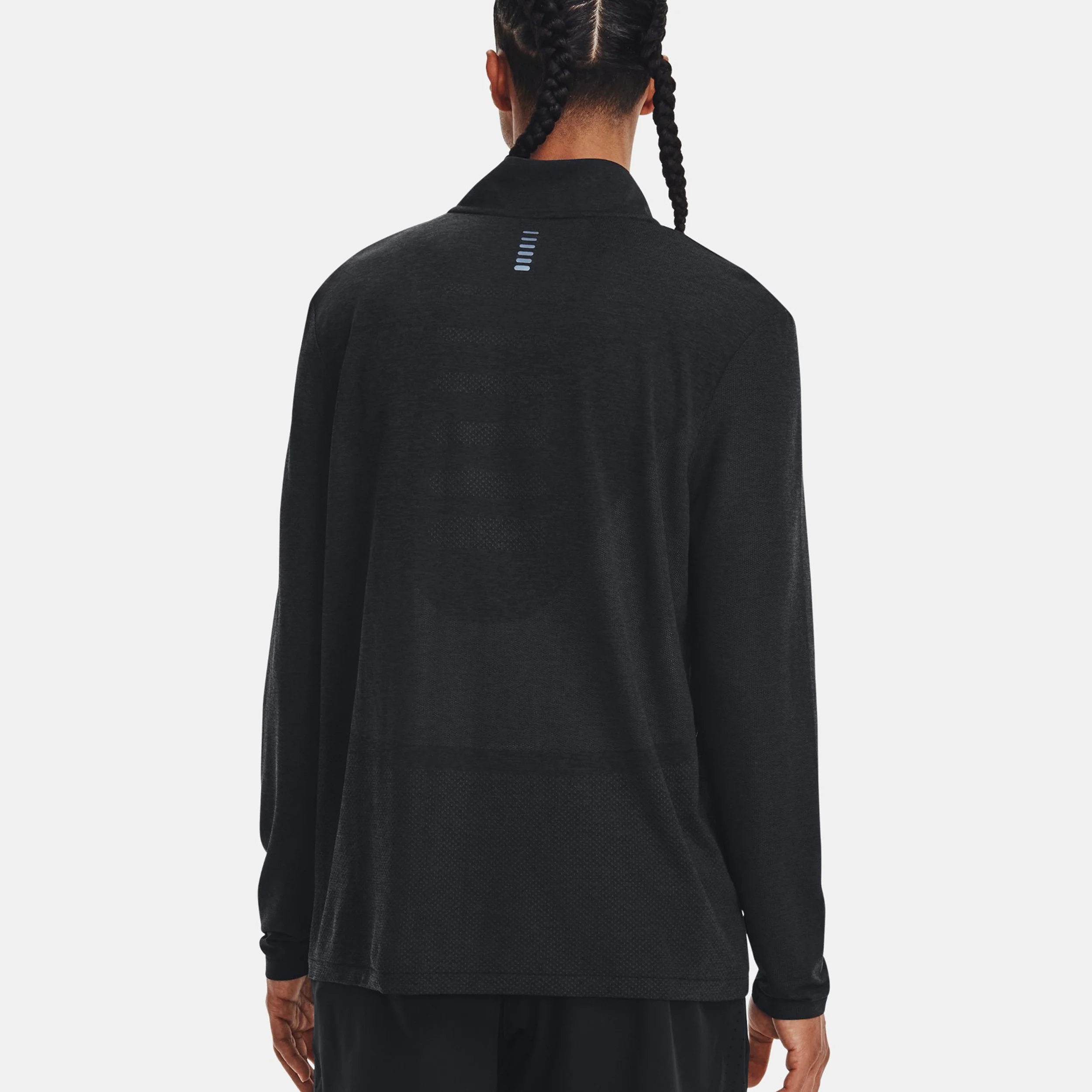Seamless Stride 1/4 Zip Długi Rękaw Mężczyźni - czarny, - Image 4