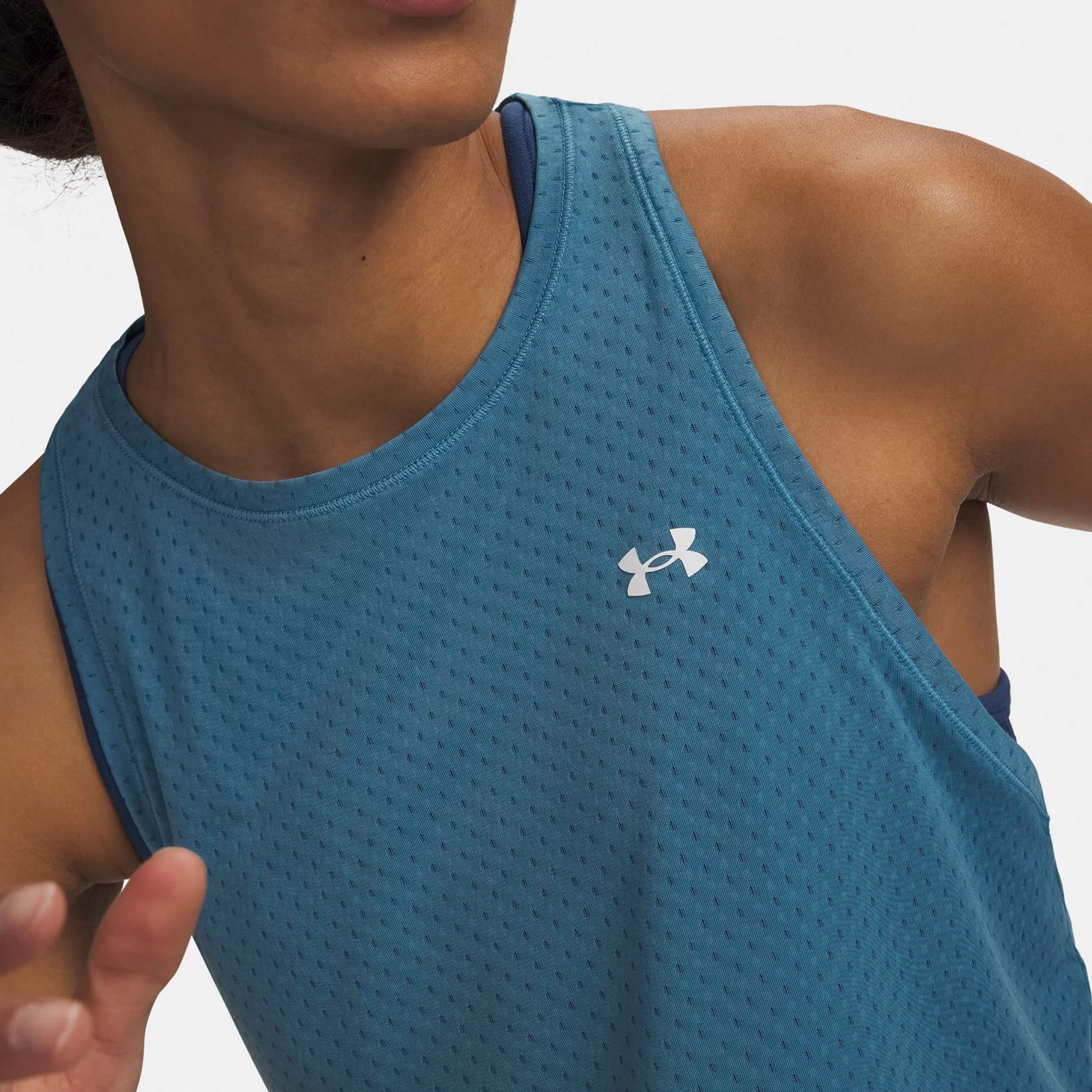 Tech Sport Mesh Crop Tank top Kobiety-niebieski - Image 3