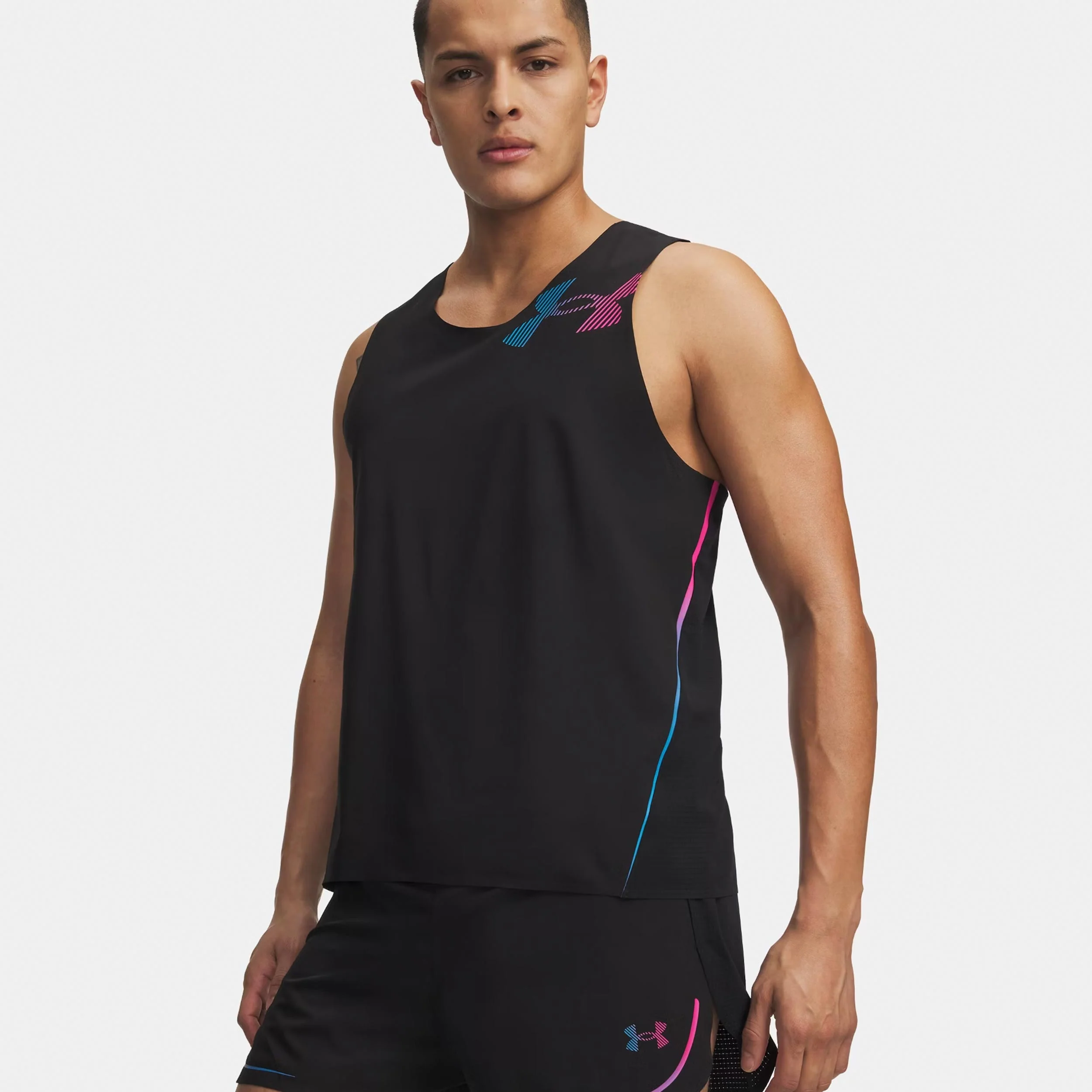 Velociti Elite Singlet Koszulka do biegania Mężczyźni-czarny, różowy